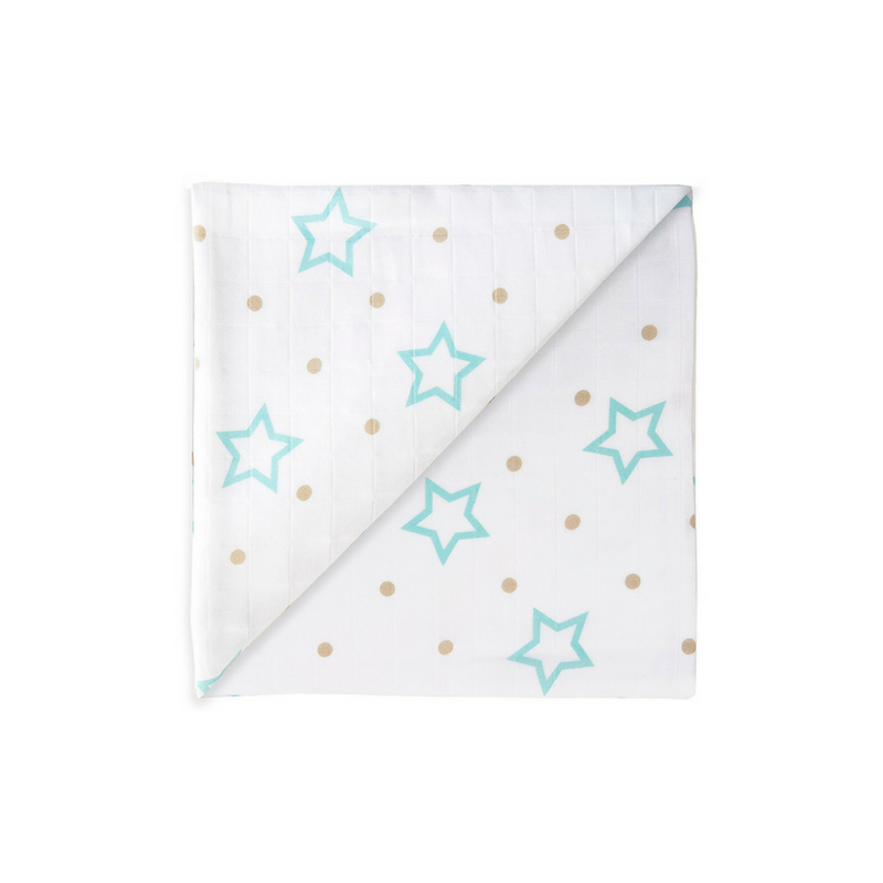 Gaze maxi étoiles blanches Gaze maxi étoiles blanches