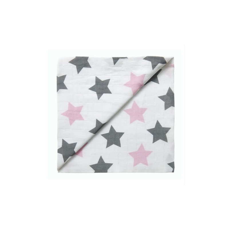 Gaze maxi étoiles roses Gaze maxi étoiles roses