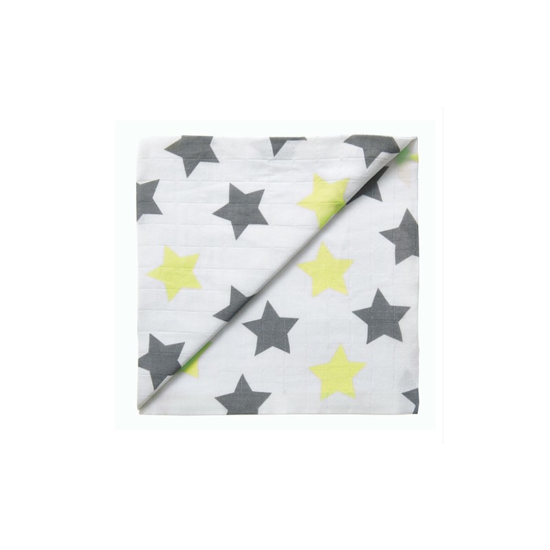Gaze maxi étoiles jaunes Gaze maxi étoiles jaunes