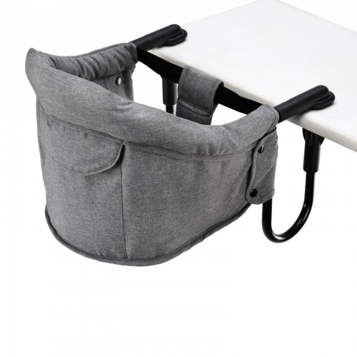 Chaise de table en lin gris