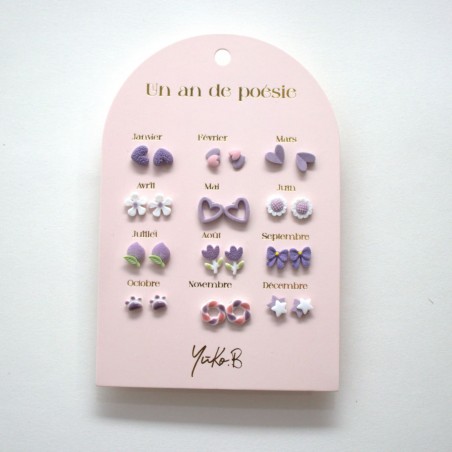 Boucles d'oreilles "Un an de poésie" - Parme